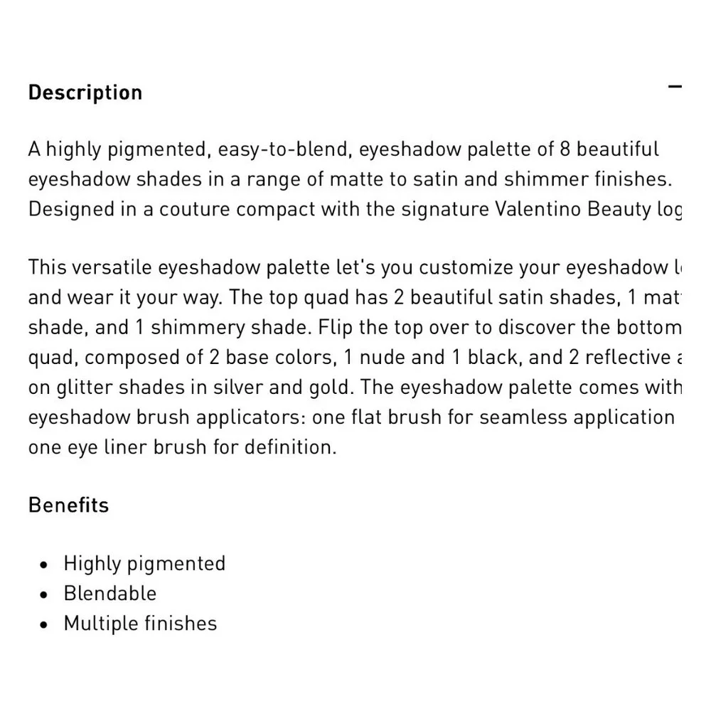 Valentino Beauty highly pigmented